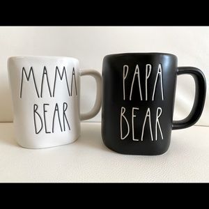 RAE DUNN Mama Bear and Papa bear Mugs. Authentic
